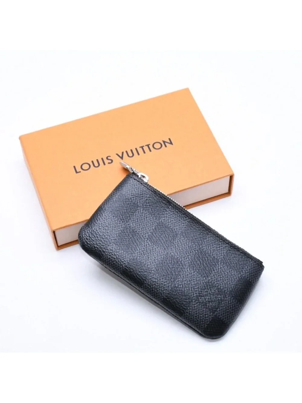 Louis Vuitton Pochette Cles Coin Purse Damier Graphite Canvas Black Gray Silver